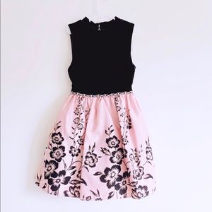 Little Girl Pink/Black Floral Print Dress 7